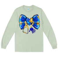 Matcha Down Syndrome Ribbon Long Sleeve Tee - CowhideDigitalArt
