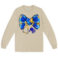 Mushroom Down Syndrome Ribbon Long Sleeve Tee - CowhideDigitalArt