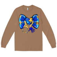 Toasted Coconut Down Syndrome Ribbon Long Sleeve Tee - CowhideDigitalArt