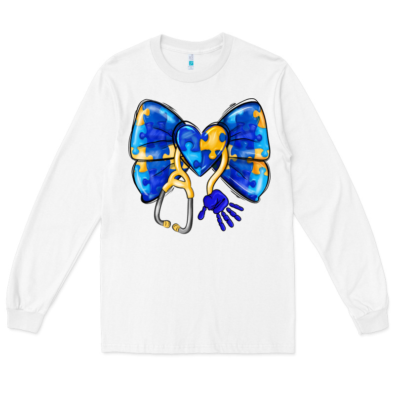 Down Syndrome Ribbon Long Sleeve Tee by CowhideDigitalArt | Teevron