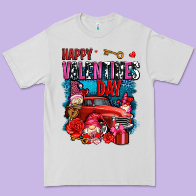 Happy Valentines Day With Gnomes And Truck Olivia Premium Tee Designed By Oliviacreatesart