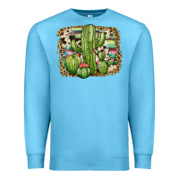 Ocean Blue serape cowhide cactus Premium Sweatshirt - JahusDesignShop