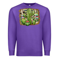 Purple serape cowhide cactus Premium Sweatshirt - JahusDesignShop