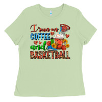 Matcha I Run On Coffee And Basketball Frappe Ladies Tee - FaDigitalArtStudio