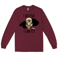 Burgundy I Beleive I Can Fly, Dog, Long Sleeve Tee - Bettercallsaul