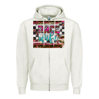 Oatmeal Heather race wife Zipper Hoodie - JahusDesignShop