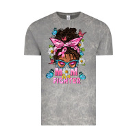 Cloud Rock Mom Is A Fighter And Afro Messy Bun Mom Vintage Tee - BundleAndBundleShop