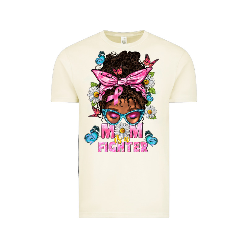 Mom Is A Fighter And Afro Messy Bun Mom Vintage Tee by BundleAndBundleShop | Teevron