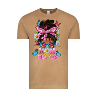 Vintage Camel Mom Is A Fighter And Afro Messy Bun Mom Vintage Tee - BundleAndBundleShop