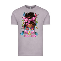 Vintage Zinc Mom Is A Fighter And Afro Messy Bun Mom Vintage Tee - BundleAndBundleShop
