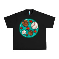 Black baseball with sunflower round earrings Urban Heavy Tee - BundleAndBundleShop