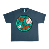 Midnight Navy baseball with sunflower round earrings Urban Heavy Tee - BundleAndBundleShop