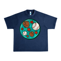 Navy baseball with sunflower round earrings Urban Heavy Tee - BundleAndBundleShop
