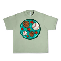Oil Green baseball with sunflower round earrings Urban Heavy Tee - BundleAndBundleShop