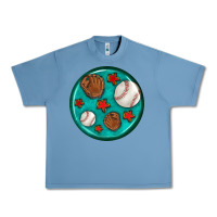 Pebble Blue baseball with sunflower round earrings Urban Heavy Tee - BundleAndBundleShop