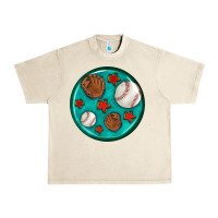 Sandshell baseball with sunflower round earrings Urban Heavy Tee - BundleAndBundleShop