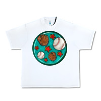 White baseball with sunflower round earrings Urban Heavy Tee - BundleAndBundleShop