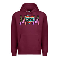 Burgundy girl mom Premium Hoodie - CowhideDigitalArt