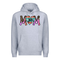Heather Grey girl mom Premium Hoodie - CowhideDigitalArt