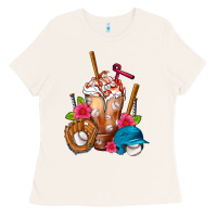 Bone Baseball Frappe Ladies Tee - FaDigitalArtStudio