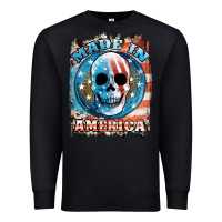 Black made in america skull Premium Sweatshirt - JahusDesignShop