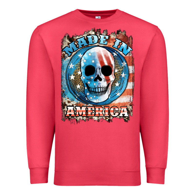 Made In America Skull Premium Sweatshirt by JahusDesignShop | Teevron