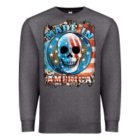 Charcoal Heather made in america skull Premium Sweatshirt - JahusDesignShop