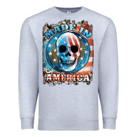 Heather Grey made in america skull Premium Sweatshirt - JahusDesignShop
