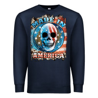 Navy made in america skull Premium Sweatshirt - JahusDesignShop