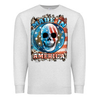 Oatmeal Heather made in america skull Premium Sweatshirt - JahusDesignShop