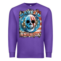 Purple made in america skull Premium Sweatshirt - JahusDesignShop