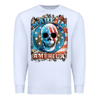 White made in america skull Premium Sweatshirt - JahusDesignShop