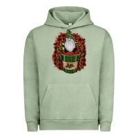 Pigment Oil Green Gnomes With Coffee Christmas Urban Hoodie - RanaPortraitStore