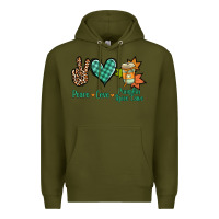 Army Green peace love pumpkin spice latte Premium Hoodie - Jasminsmagicworld