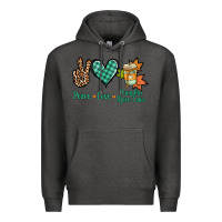 Charcoal Heather peace love pumpkin spice latte Premium Hoodie - Jasminsmagicworld