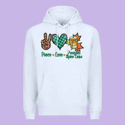 Peace Love Pumpkin Spice Latte Premium Hoodie Designed By Jasminsmagicworld