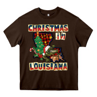 Chocolate Brown christmas in louisiana Heavy Core Tee - CowGirlArtShop