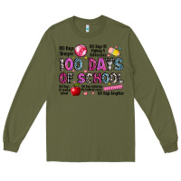 Army Green 100 days of school Long Sleeve Tee - LillyAllenDesigns