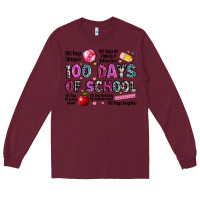 Burgundy 100 days of school Long Sleeve Tee - LillyAllenDesigns