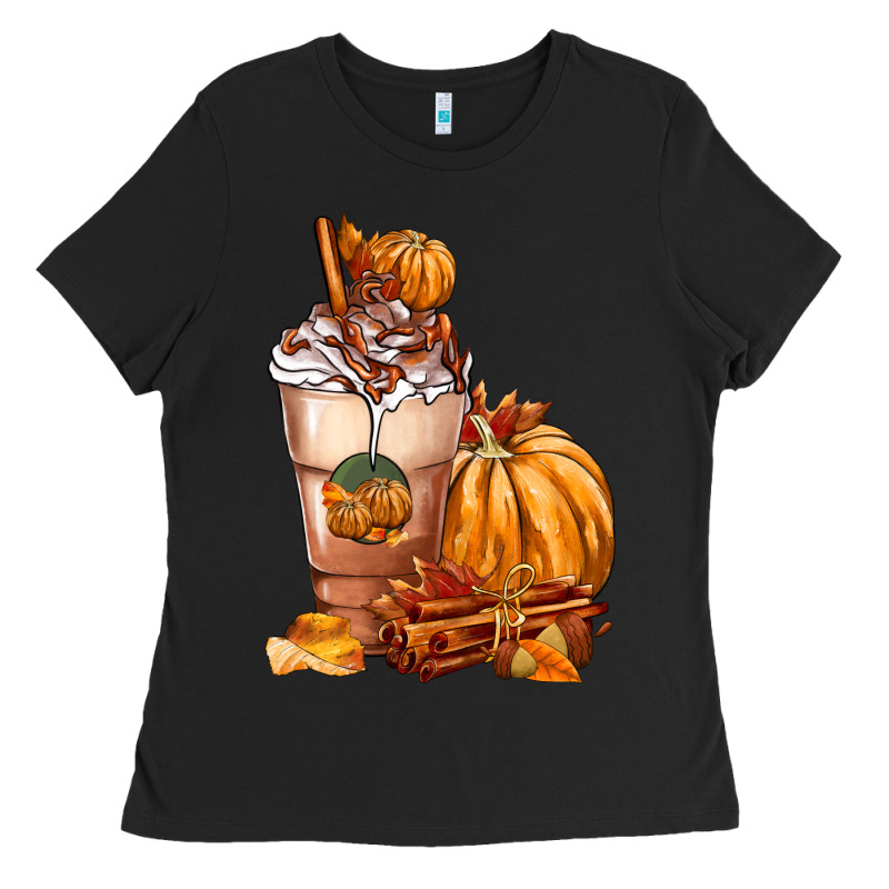 Pumpkin Spice Coffee Ladies Tee by FaDigitalArtStudio | Teevron