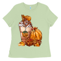 Matcha Pumpkin Spice Coffee Ladies Tee - FaDigitalArtStudio