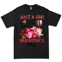 Black just a girl who loves valentine's day Premium Tee - OliviaCreatesArt