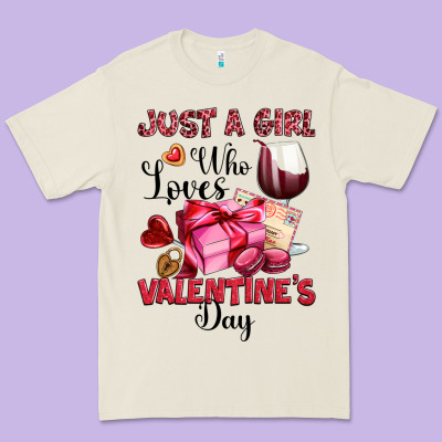 Just A Girl Who Loves Valentine's Day Premium Tee Designed By Oliviacreatesart