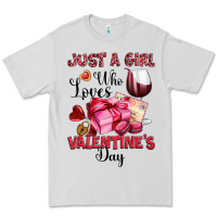 Dove Grey just a girl who loves valentine's day Premium Tee - OliviaCreatesArt