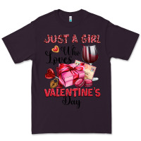 Plum just a girl who loves valentine's day Premium Tee - OliviaCreatesArt