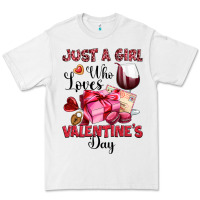 White just a girl who loves valentine's day Premium Tee - OliviaCreatesArt