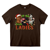 Chocolate Brown all the jingle ladies Heavy Core Tee - CowGirlArtShop