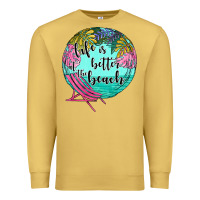 Antique Gold life is better at the beach Premium Sweatshirt - JahusDesignShop