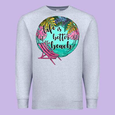 Life Is Better At The Beach Premium Sweatshirt Designed By Jahusdesignshop