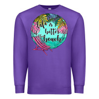 Purple life is better at the beach Premium Sweatshirt - JahusDesignShop